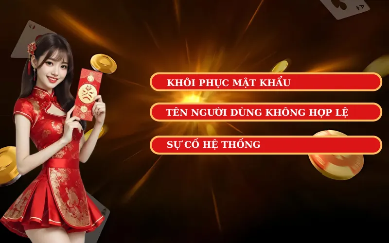 các sự cố khi đăng nhập