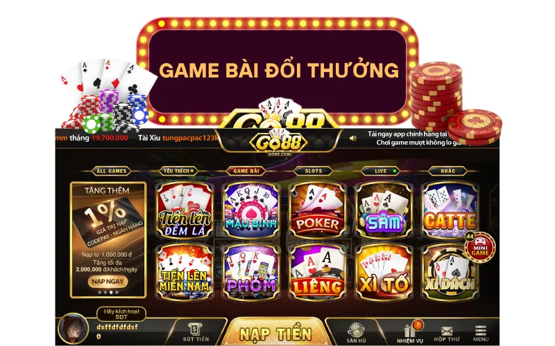 Game Bài Đổi Thưởng Hấp Dẫn tại go88