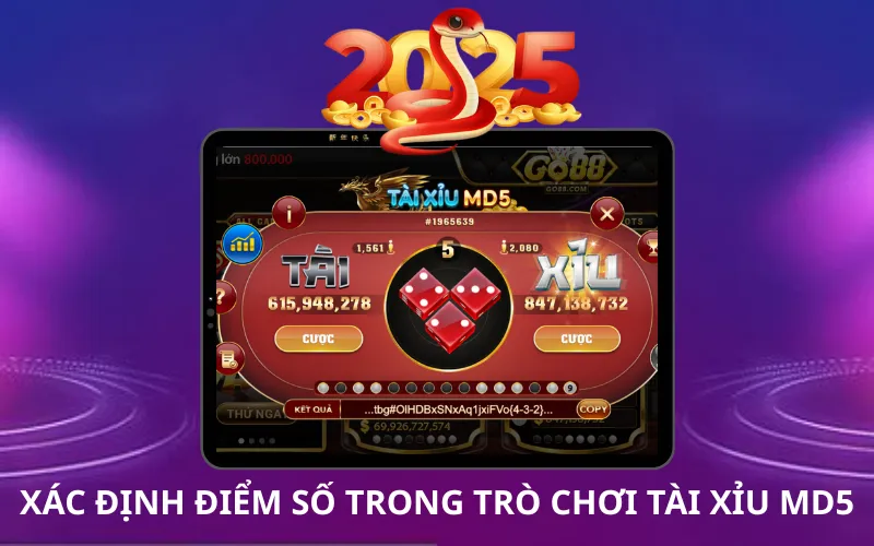 xác định điểm số trong trò chơi Tài xỉu MD5